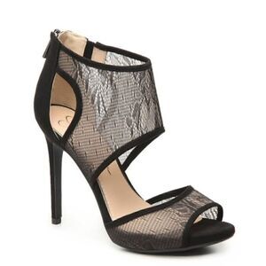 Jessica Simpson Black Raveero Lace Mesh Stiletto Platform Shoes Size 6
